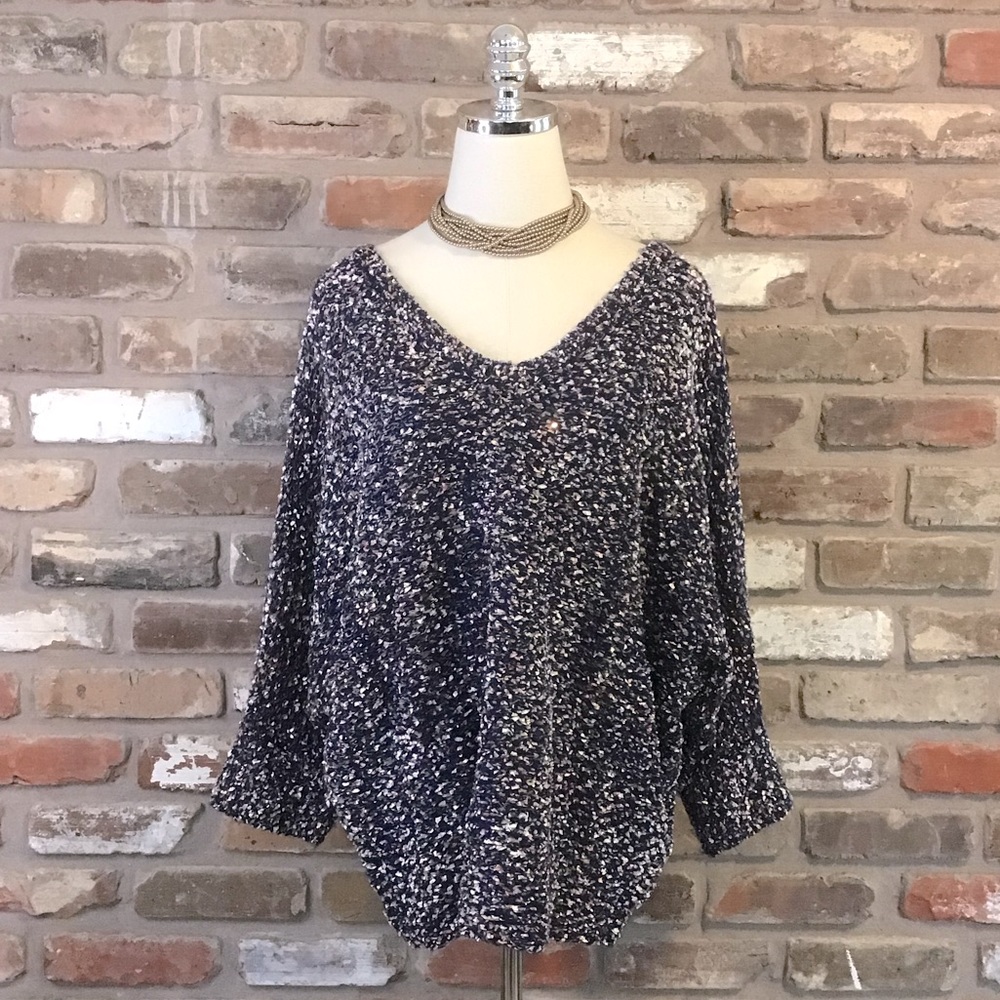 JESSICA SIMPSON Womens MARIGOLD Confetti Dolman Sleeve V-neck Sweater 2X
